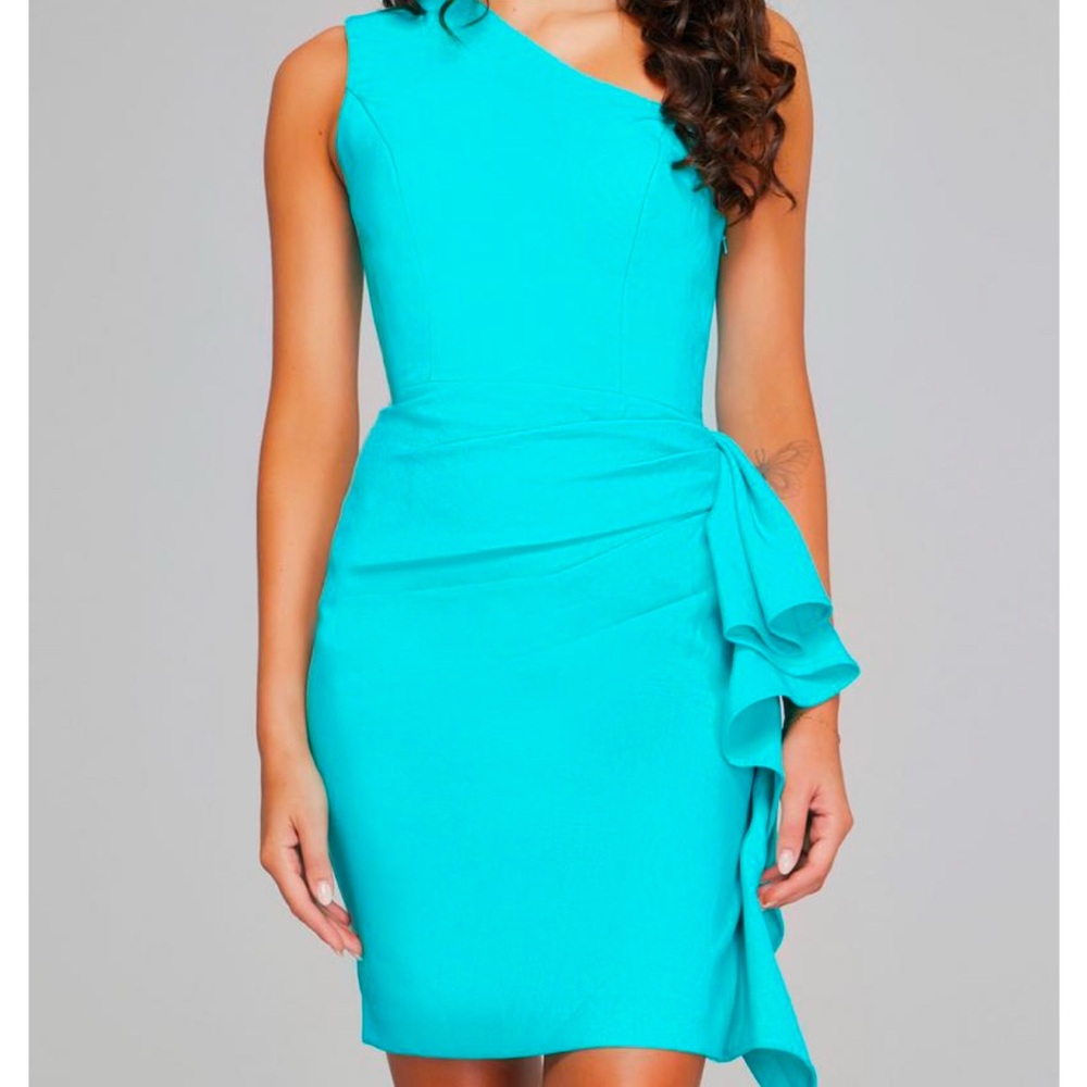 Jovani Lavendar One-Shoulder Dress